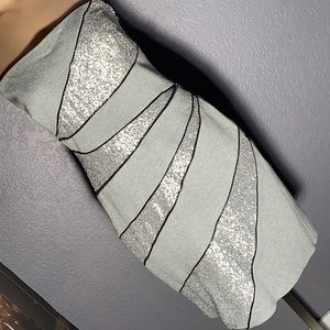 ROBERT RODRIGUEZ - strapless dress: zip strips w silver sequins, silk - 10
